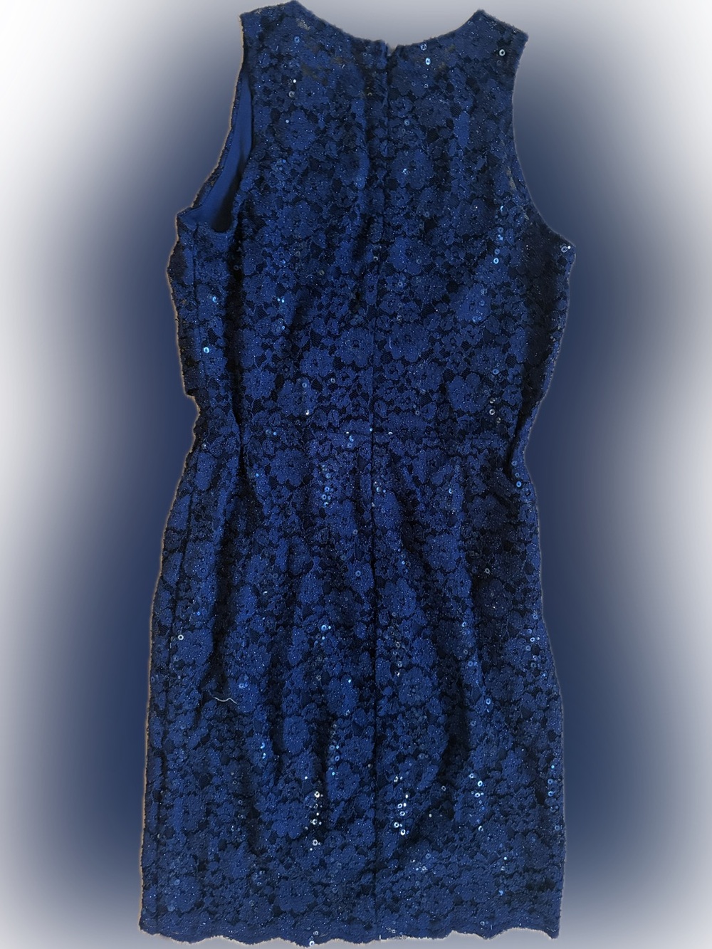 As U Wish Navy Blue Lace Sequin Midi Dress